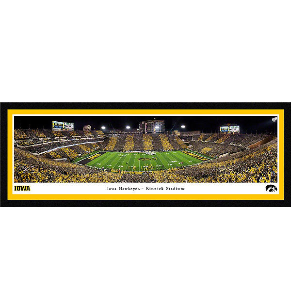 Iowa Hawkeyes 2019 Panoramic Picture - Kinnick Stadium at Night - Matted