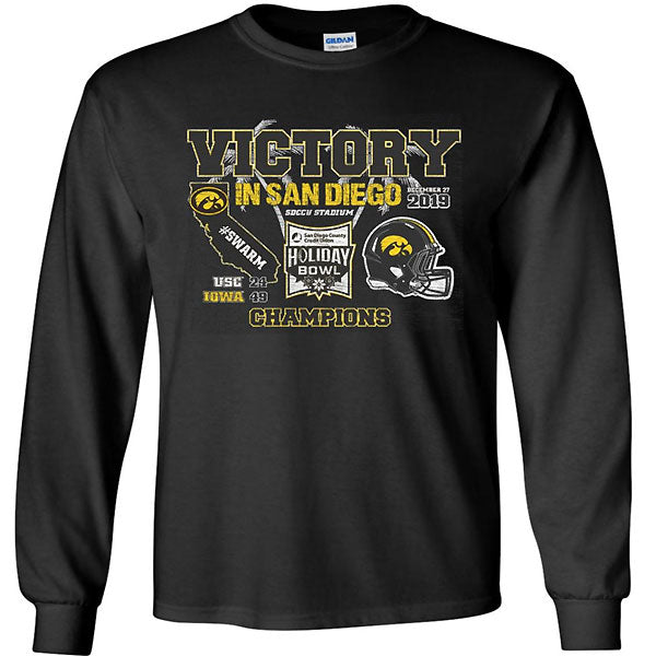 Iowa Hawkeyes Holiday Bowl Victory Tee - Long Sleeve