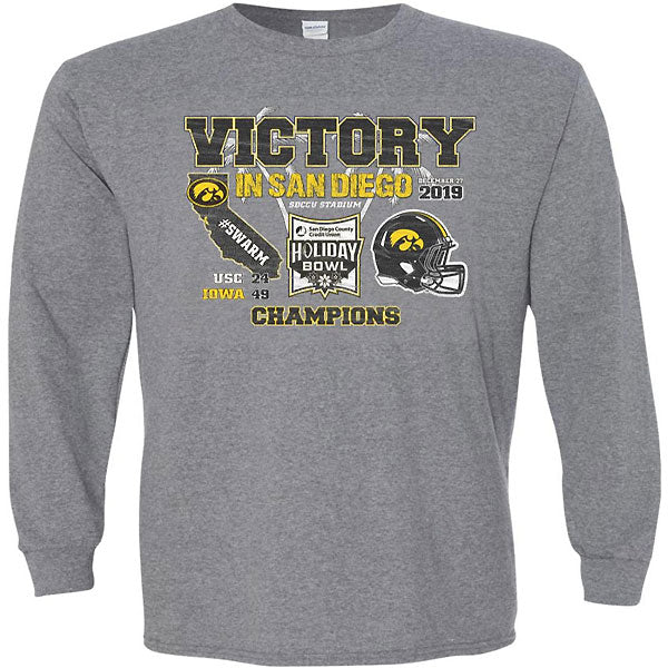 Iowa Hawkeyes Holiday Bowl Victory Tee - Long Sleeve