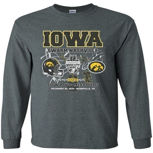 Iowa Hawkeyes 2024 Music City Bowl Tee - Long Sleeve