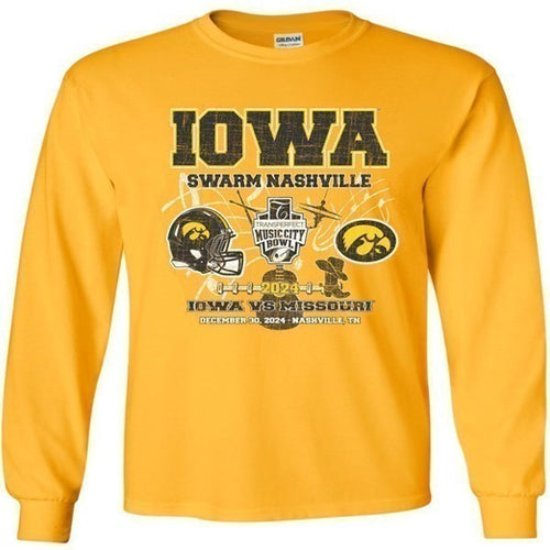 Iowa Hawkeyes 2024 Music City Bowl Tee - Long Sleeve