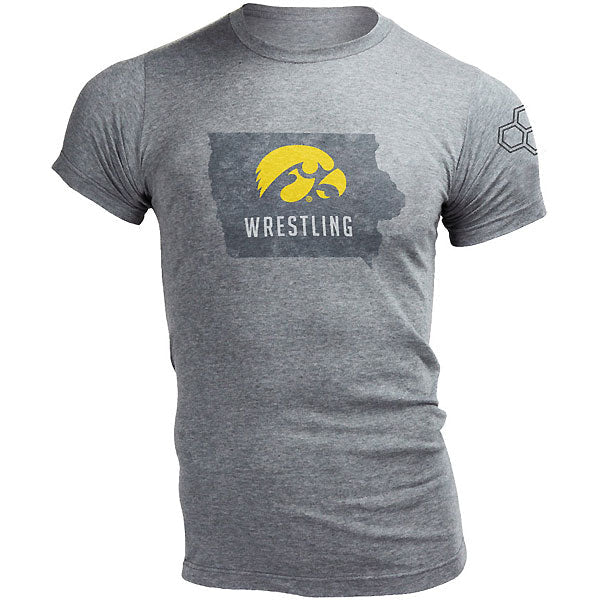 Iowa Hawkeyes Wrestling Outline State Tee