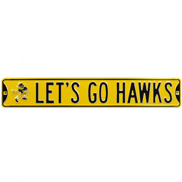 Iowa Hawkeyes Let's Go Hawks Street Sign