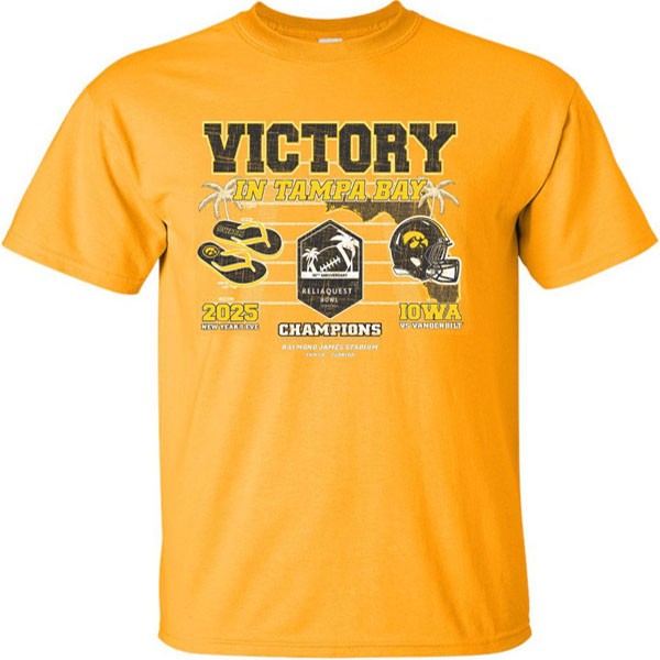 Iowa Hawkeyes 2025 ReliaQuest Bowl Champions Tee - Short Sleeve