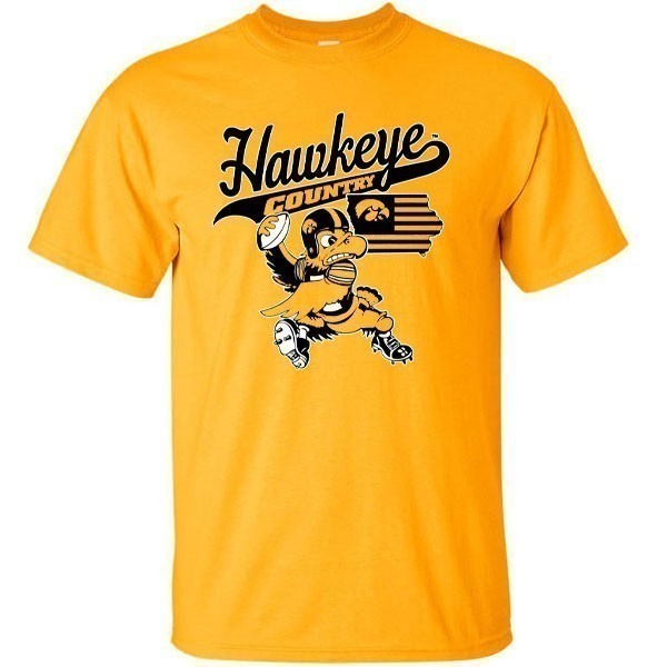 Iowa Hawkeyes Touchdown Country Gold Tee