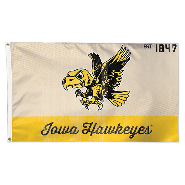 Iowa Hawkeyes Vintage Flying Herky Flag