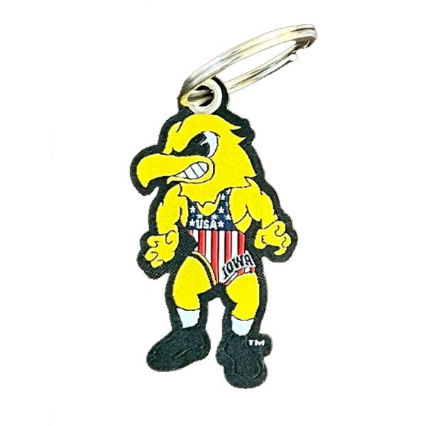 Iowa Hawkeyes Die-Cut Wrestling Keychain