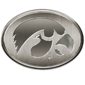Iowa Hawkeyes Brushed Chrome Auto Emblem