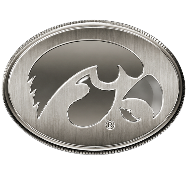 Iowa Hawkeyes Brushed Chrome Auto Emblem