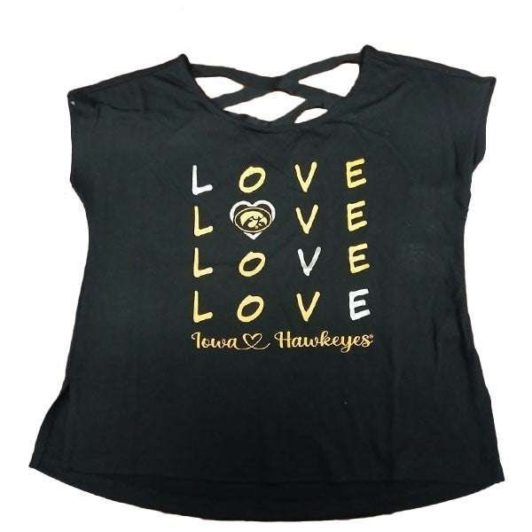 Iowa Hawkeyes Girls Ember Cross Back Tee