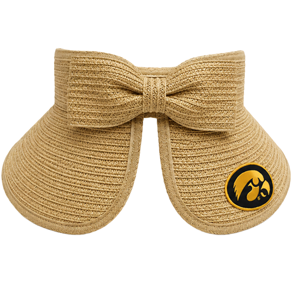 Iowa Hawkeyes Lucy Straw Roll Up Visor w/Bow