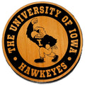 Iowa Hawkeyes Gold Fighting Herky Wooden Magnet