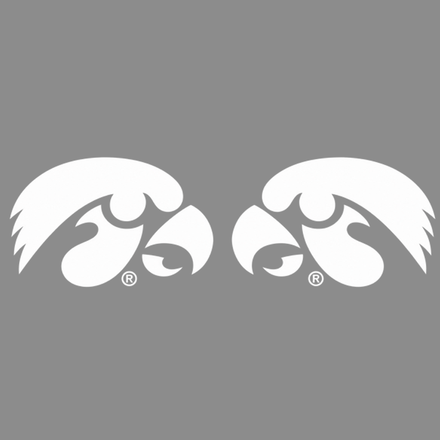 Iowa Hawkeyes Mirror Tigerhawk Decals 6.6 X 2