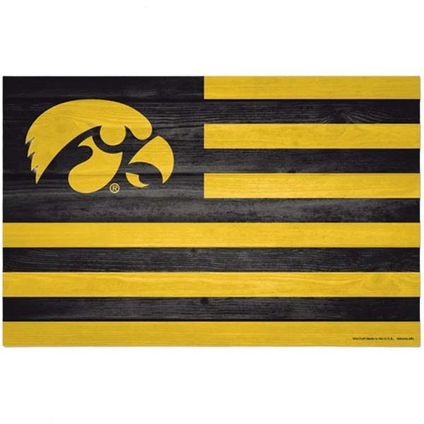 Iowa Hawkeyes AMERICANA Wood Sign
